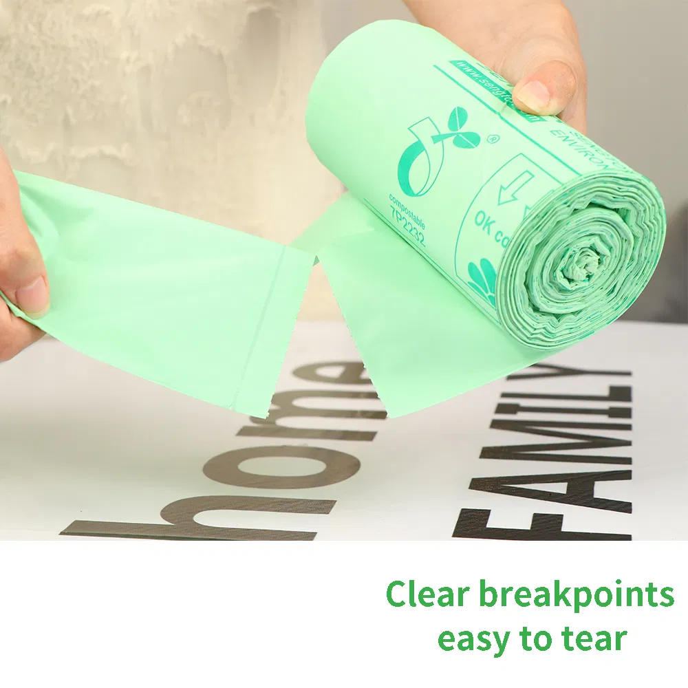 Sengtor 100% Compostable Trash Bags, 9.84 Liter, 2.6 Gallon, 30 Count, Food Scrap Small Kitchen Trash Bags, Compostable Trash Bags