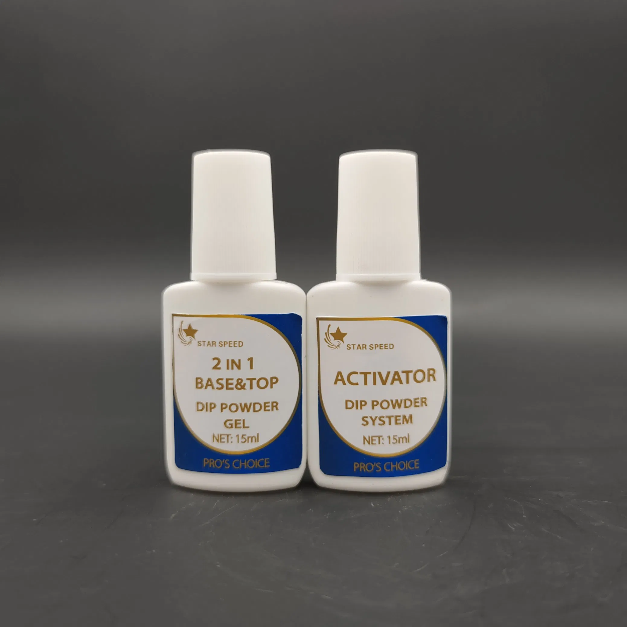 Star Speed Manufacturer Provides Straightly Acrylic Nail Glue Dipping Powder System Liquid Nail Glue Base Coat Top Coat 2 in 1