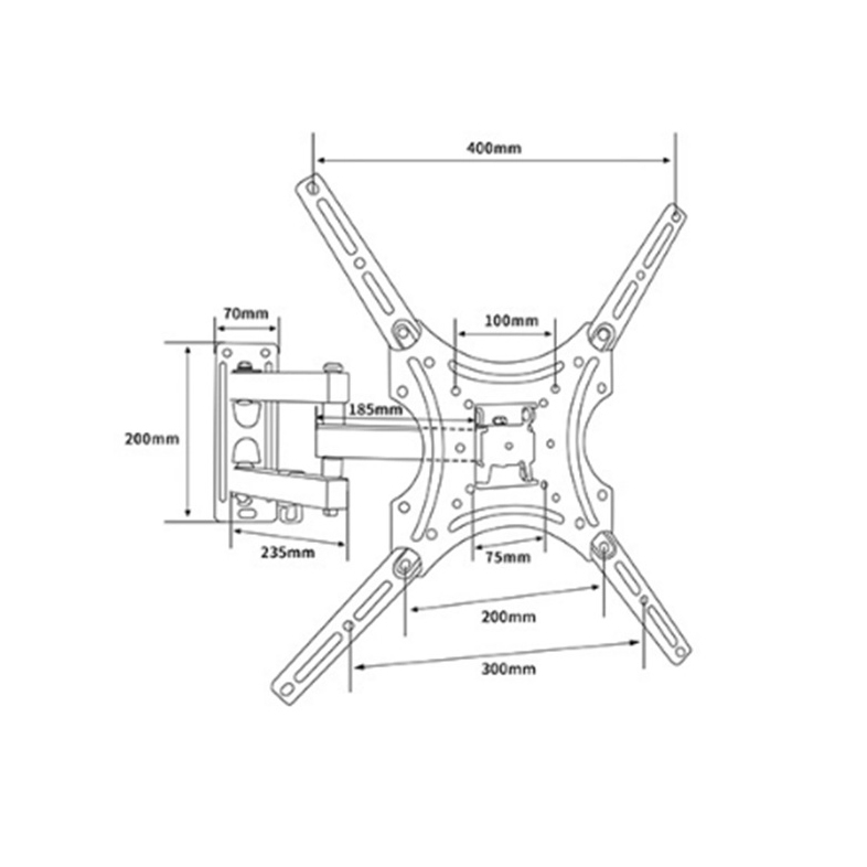 Universal TV Bracket Swivel Bracket Full Motion TV Wall Mount for 32-55'' Screen