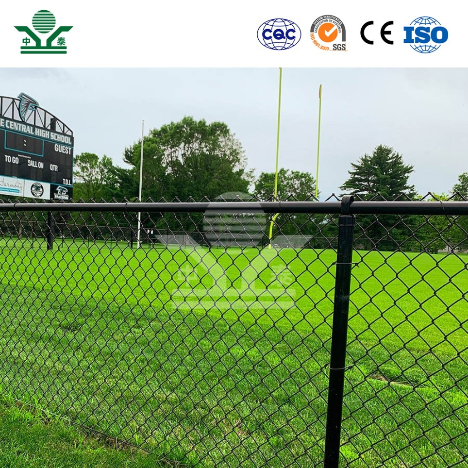 Zhongtai Ss Chain Link Fence China Suppliers Green Coated Stadium Chain Link Fence 3.8mm Diameter 6FT Tall Stadium Chain Link Fence