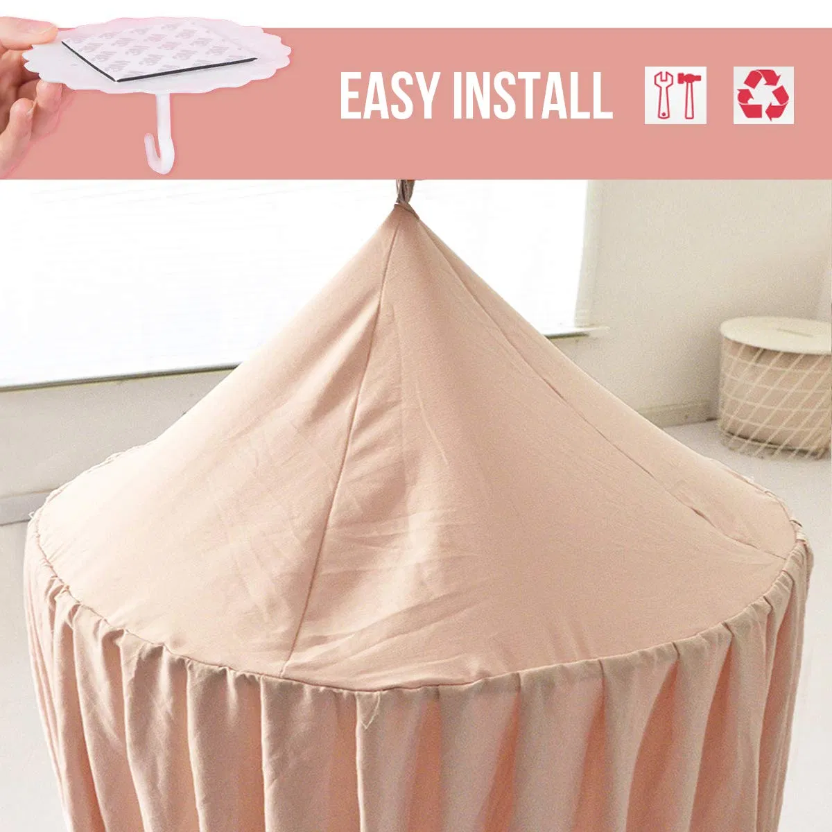 Canopy Kids Bed Smooth Tent Canopy Girls Room Decoration Princess Dreamy Mosquito Net