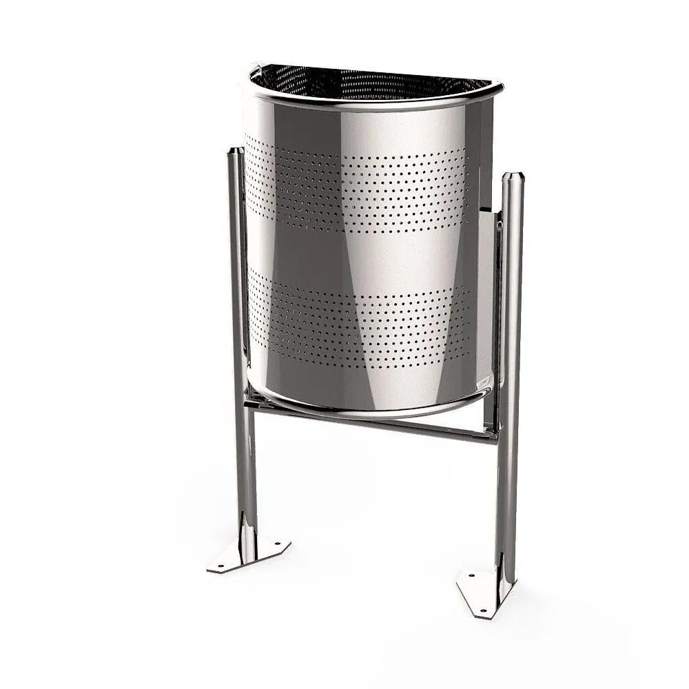 30L Metal Trash Can Galvanized Steel Garbage Can Ash Bin Lid Outdoor Garbage Bin
