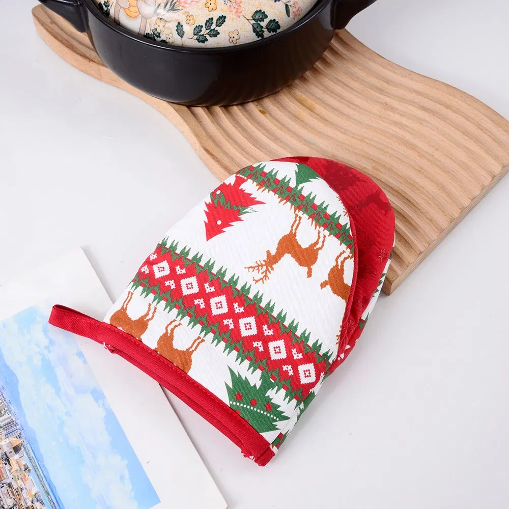 Printed Fabric Christmas Series Anti Scalding Printing Silicone Pot Holder