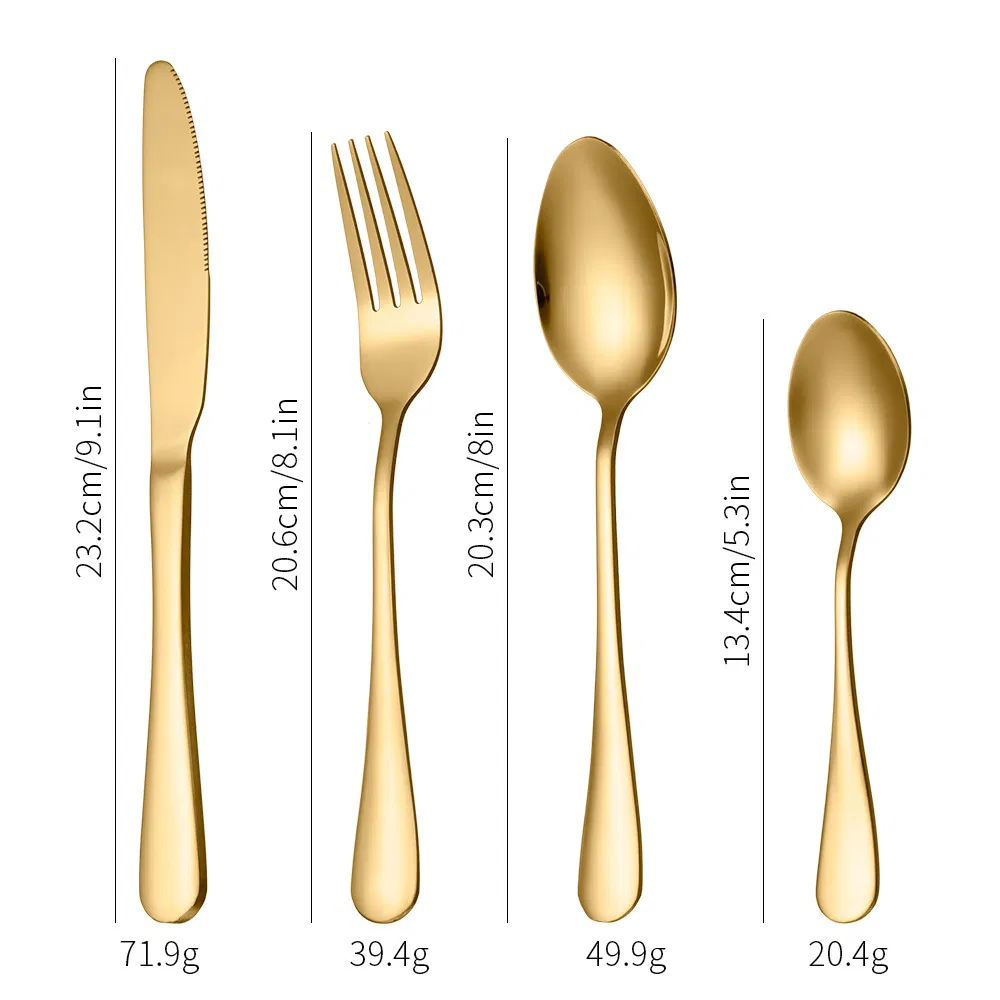 Luxury Stainless Steel 24 Pieces Tableware Spoon Fork Steak Knife Tableware Set 24 PCS 16 PCS 24PCS Stainless Steel Tableware Sets