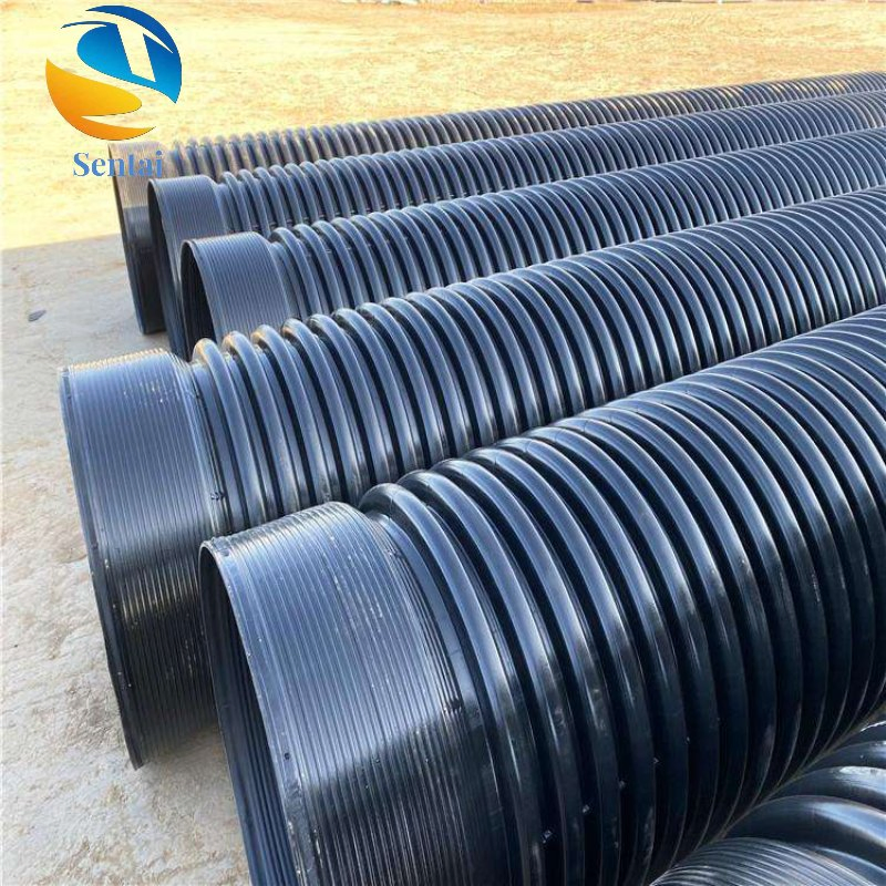 HDPE Double Wall Corrugated Pipe DN200DN300 Municipal Sewer Drainage and Sewage Pipe Polyethylene Corrugated Pipe