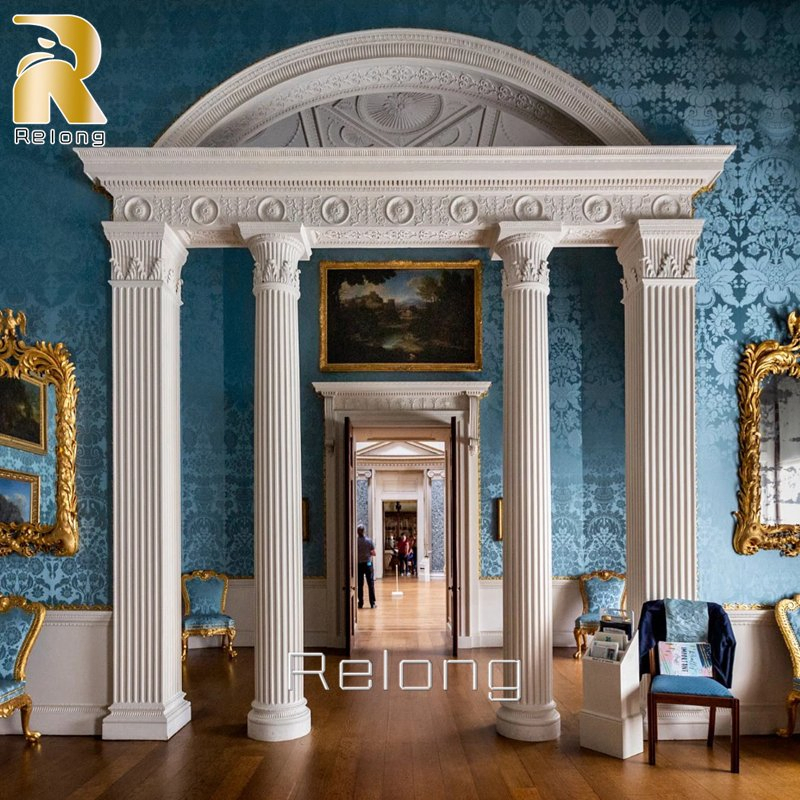 Factory Supplier High Quality Stone Building Pillar Hand Carved Marble Stone Roman Columns for Home Decoration