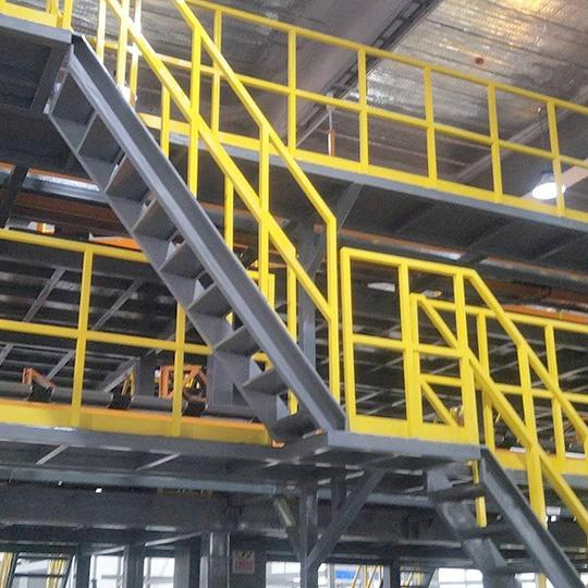 Custom Industrial Steel Structure Platform with Steel Handrails and Stairs
