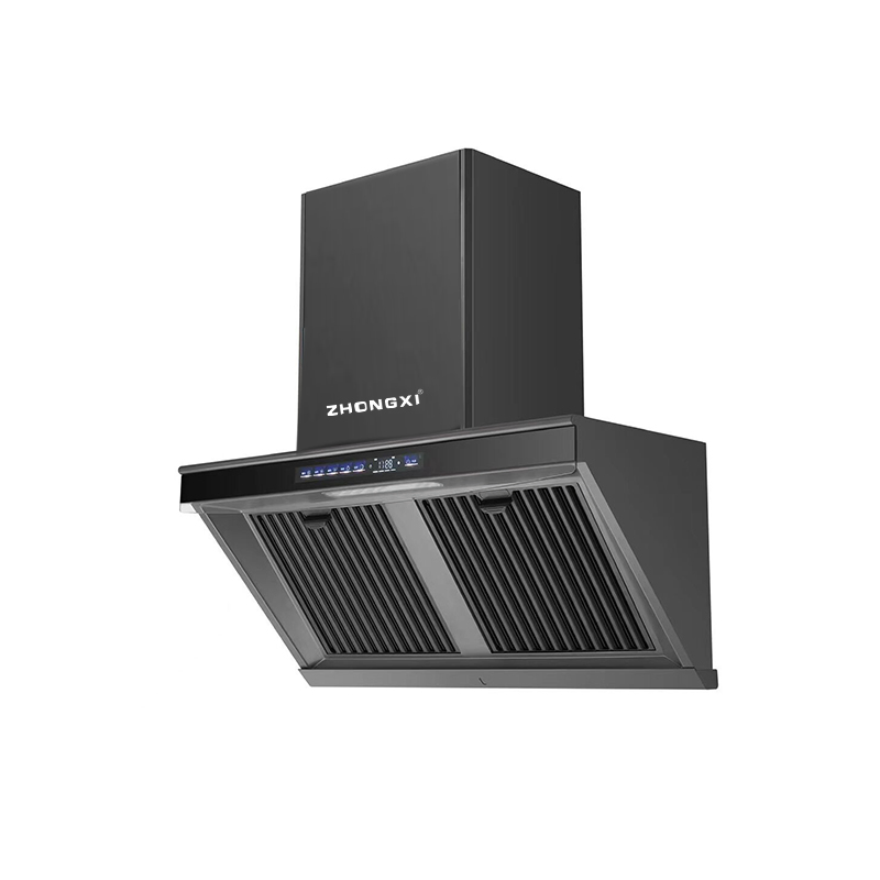900mm Silver Stainless Steel Plastics Touch Control Auto Open Range Hood