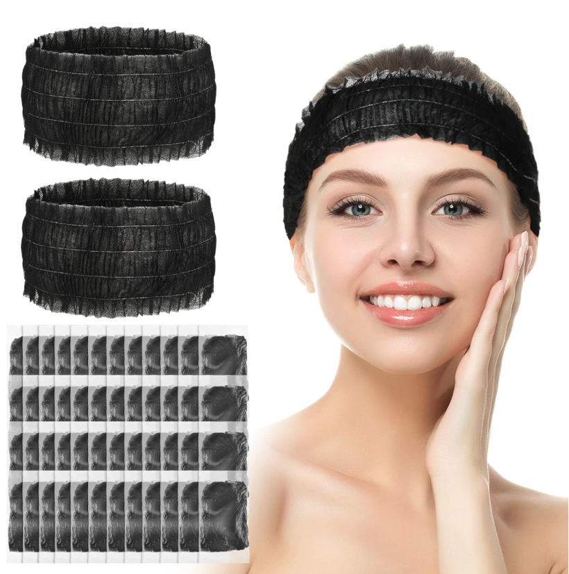 Hypoallergenic Black Disposable Hair Bands for Beauty Salons