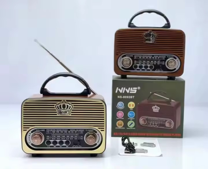 Ретро радио NS-8092BT с Bluetooth, деревянный корпус