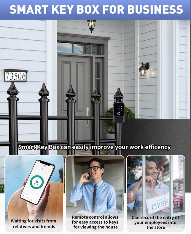 IP65 Tuya Smart Key Storage Box with Tuya Ttlock APP Control