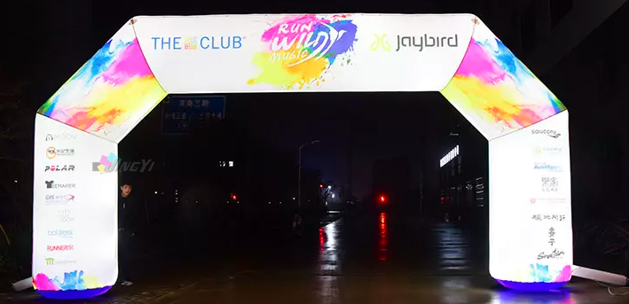 Support Pumps Inflatable Wedding Arch Door, Outdoor Advertising Banner Display Inflatable Arch with LED Lighting