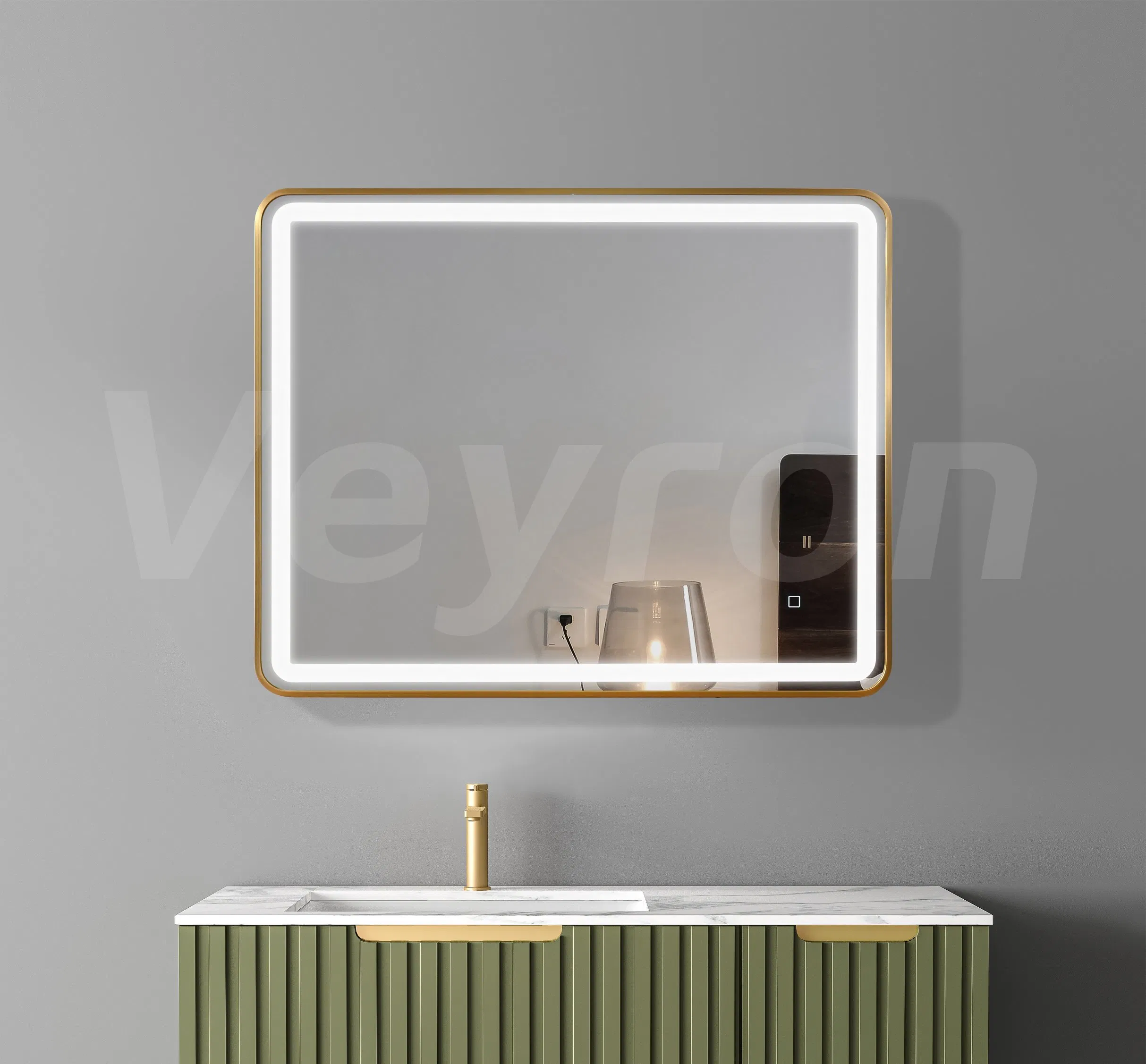 Chinese Home Hotel Gym Dance Room Brass Copper-Free Silver Metal Aluminum Framed Used Widely Multi-Function Bathroom Mirror