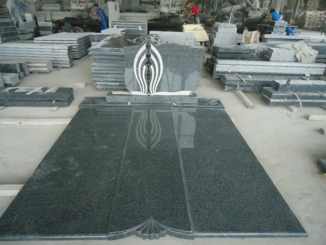 Premium Funeral Tombstone in Durable Grey Granite Finish