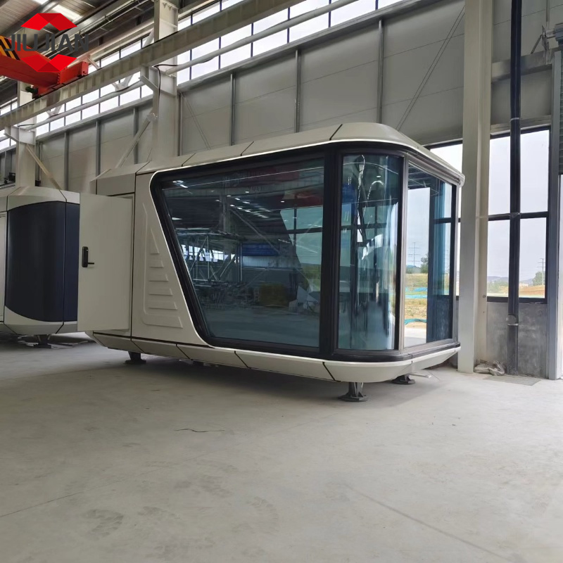 30FT Pod Hotel Capsule House Prefab Building Space Capsule House with Glass Wall