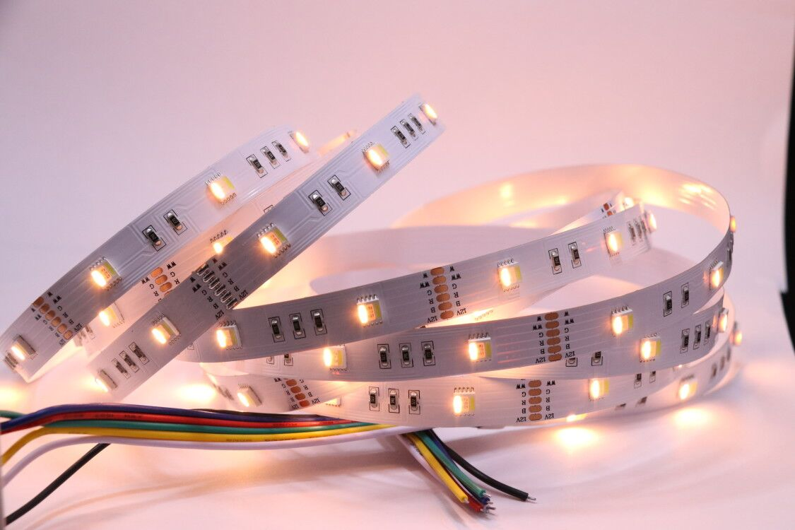 Светодиодная лента RGBWW 5050 SMD, 14.4 Вт/м, 60 светодиодов/м, высокая яркость, CRI>90