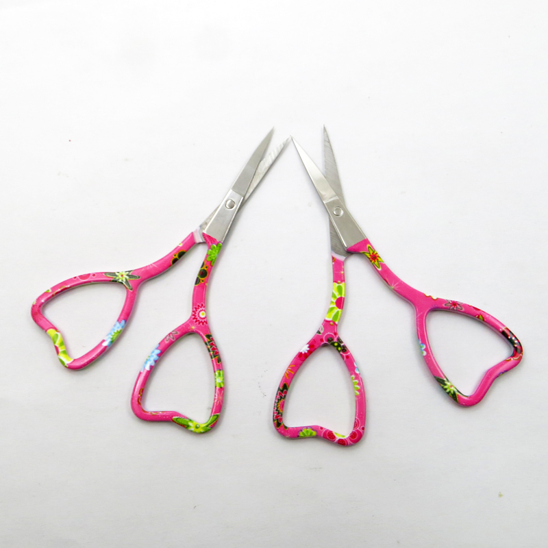 New Fashion Design Lovely Handle for Facial Eyebrow Hair Eyelash Trimming Beauty Scissors to Trimming