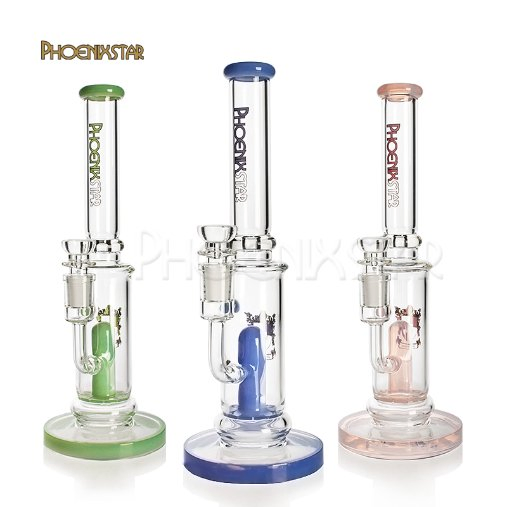 Mini Hookah Phoenix Star 12.5 Inches Round Base Mixed Colors Glass Water Pipe for Smoking