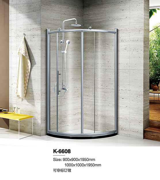 Luxury Foshan Factory Tempered Aqua Glass Double Sliding Shower Enclosure