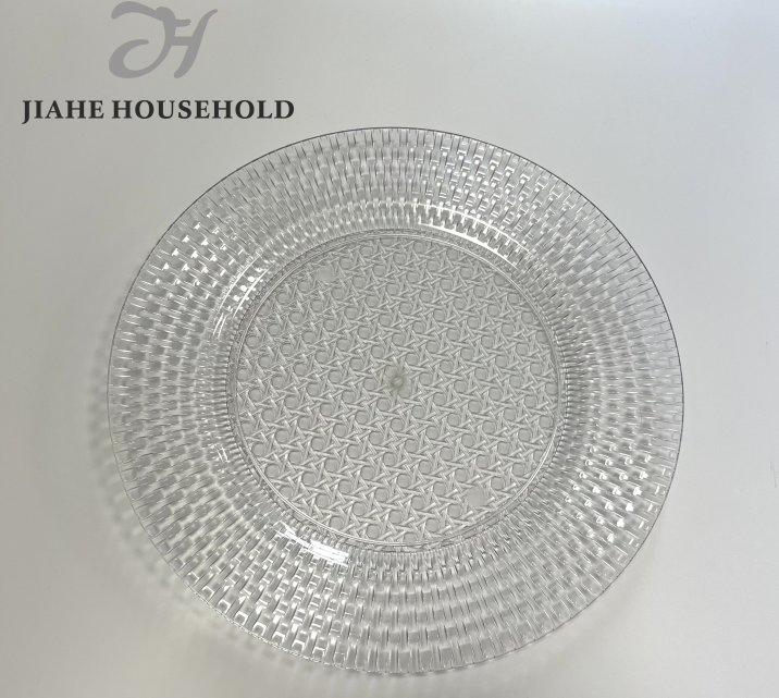. Elegant Clear Charger Plates with Gold Beaded Rim for Dining