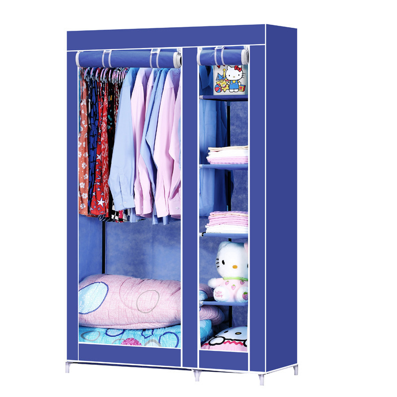 Modern Wholesale Simple Thickening Reinforcement Polyester Cotton Fabric Steel Pipe Clothing Wardrobe