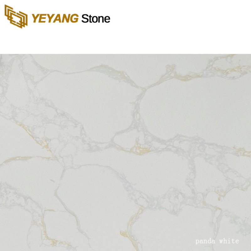Marble Look Calacatta White Artificial Stone Quartz Slabs for Countertop/Vanity/Top/Wall