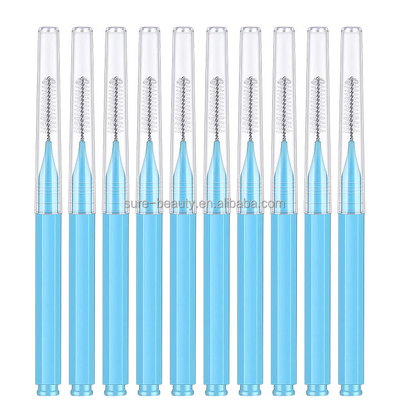 New Arrival Mini Brow Brush Flexible Eyebrow Tint Perm Styling Brush with Single Packing Cap
