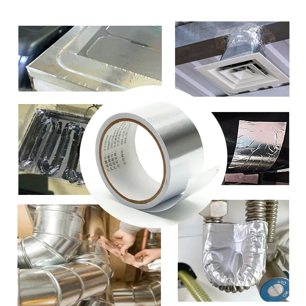 Recyclable Aluminum Foil Tape Series Fireproof Aluminum Foil Tape Fiberglass Aluminum Foil Tape