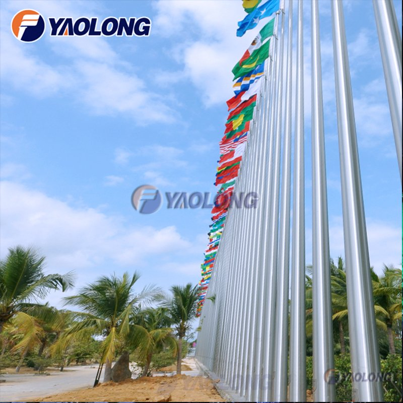 Recyclable Light-Weight Aluminum Ceremonial Flag Pole with External Halyard