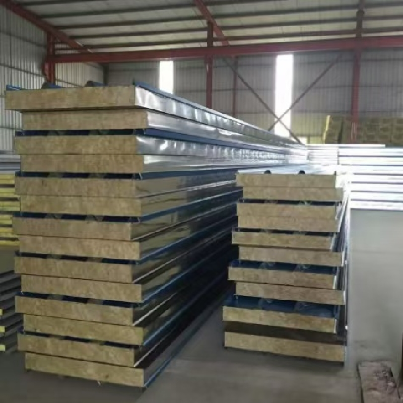 ASA Good Quality Thermal Insulation Fire Proof Two Flat Rock Wool Sandwich Panels/950mm*50mm /1150mm*50mm