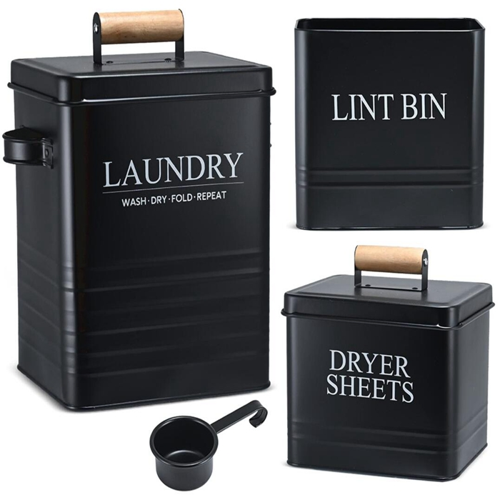 Laundry Pod Container with Handle Dryer Sheet Holder Detergent Organization