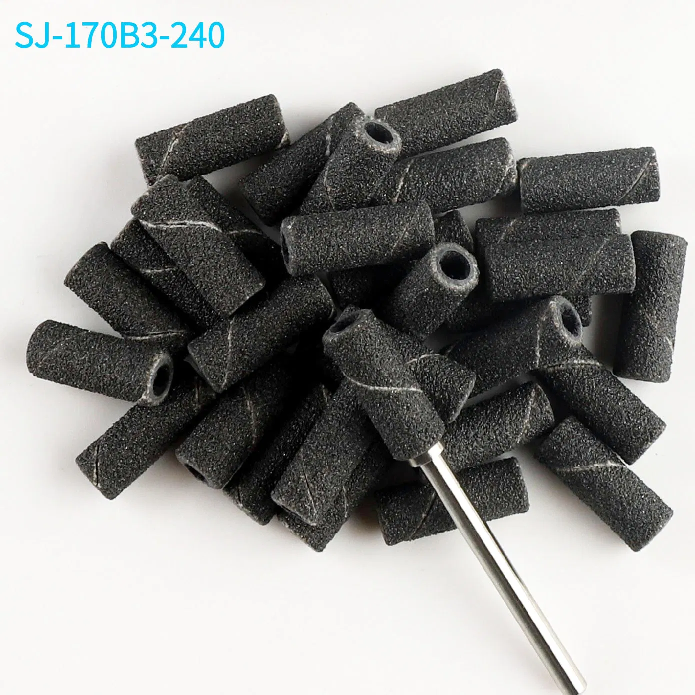 100PCS/Box 3mm Silicon Carbide Abrasive Black Mini Small Nail Beauty Sanding Band Bit