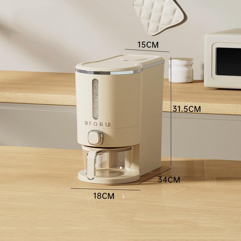 Rice Dispenser Moisture Resistant Kitchen Organizer Flour Storage Sealed Box Grain Storage Container Mounted Rice Cereal