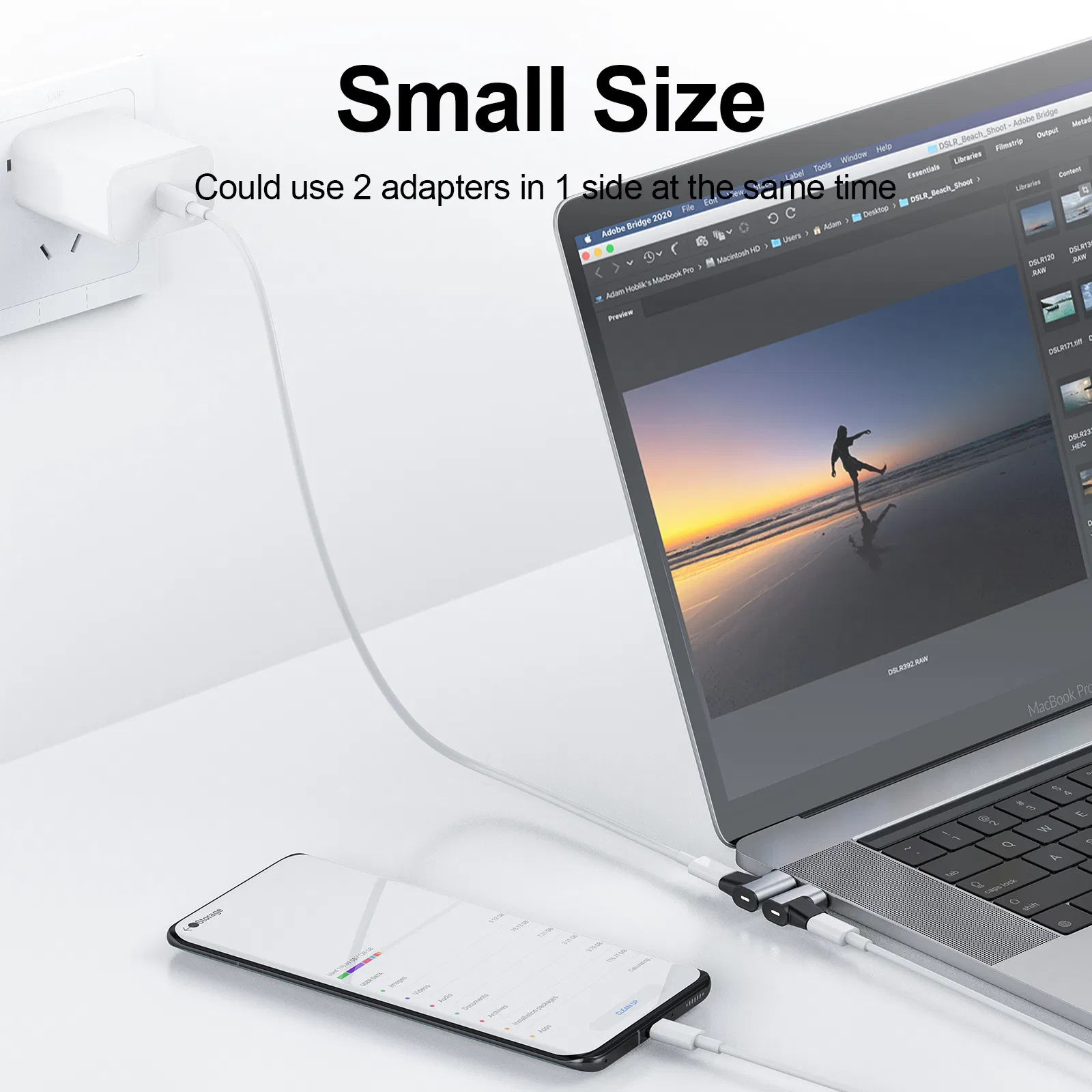 USB Type-C 3.1 Pd100W Magnetic Fast Charging Adapter for Smartphone Notebook MacBook