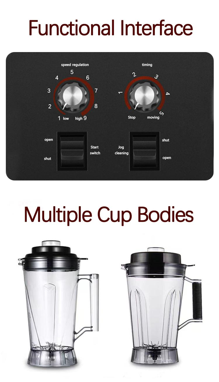 Yuekon Commercial Ice Blender Kitchen Appliance Blender for Sorbet Puree Juice Soup