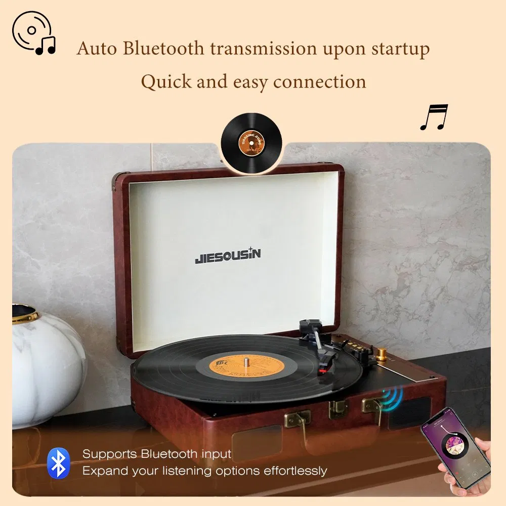 Customizable OEM ODM Vinyl Record Player Phonogram Gramophone Suitcase Turntable