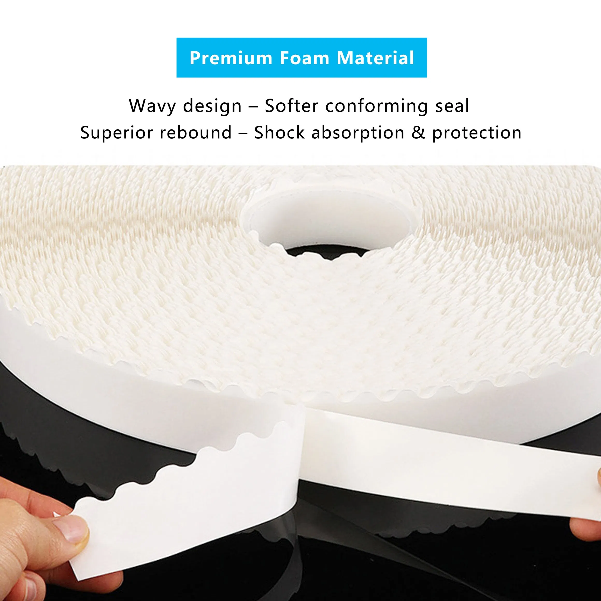 Environmental Wave Edge Retention High Temperature Hot Selling Bag Sealing Sided for Shipping Box Zipper Foam Double Side Tape