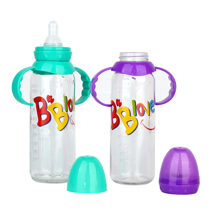 240ml Glass Baby Feeding Bottle with Handle for Wholesale