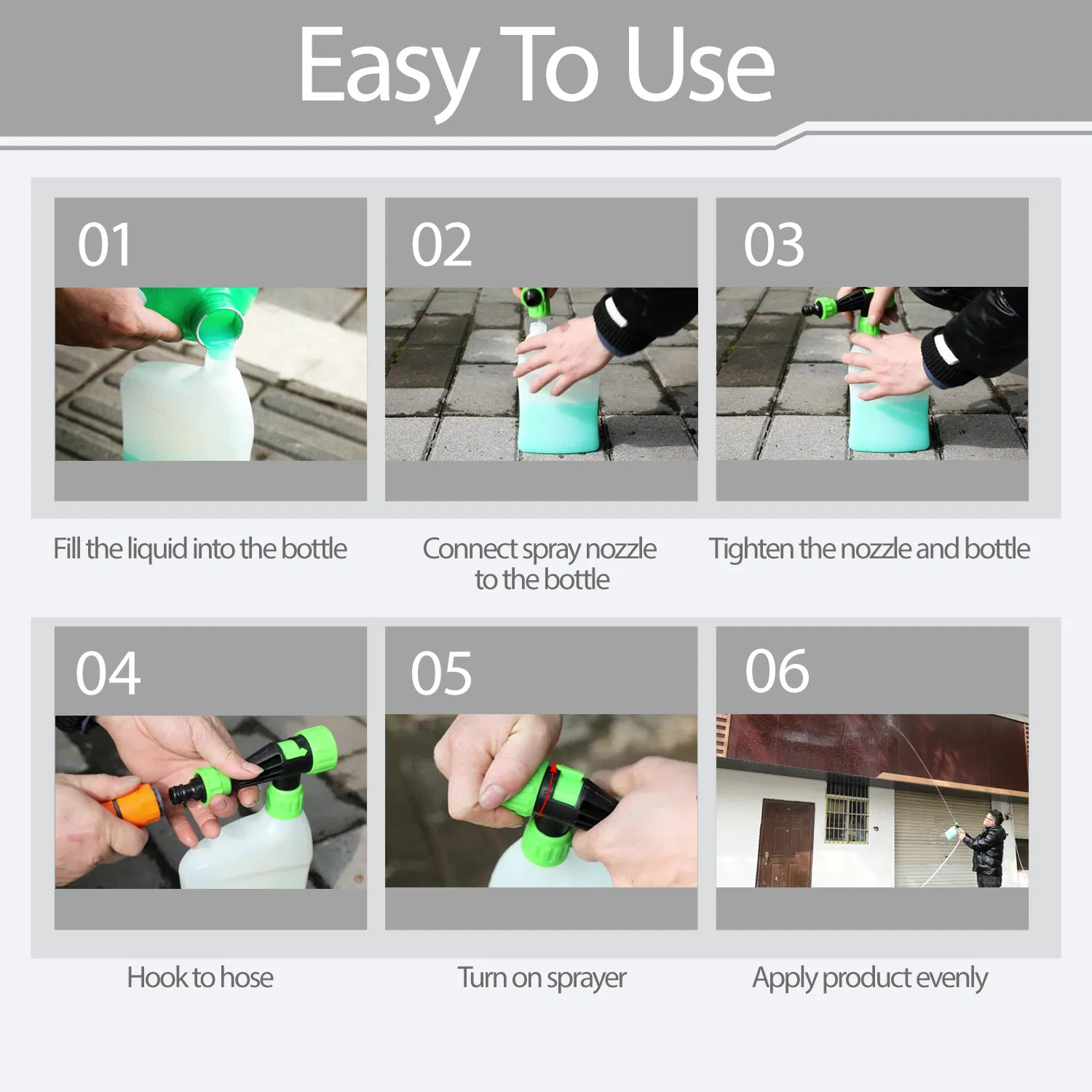 Adjustable Hose End Sprayer Nozzle Multi Function Water Spray Nozzle Mixing Sprayer