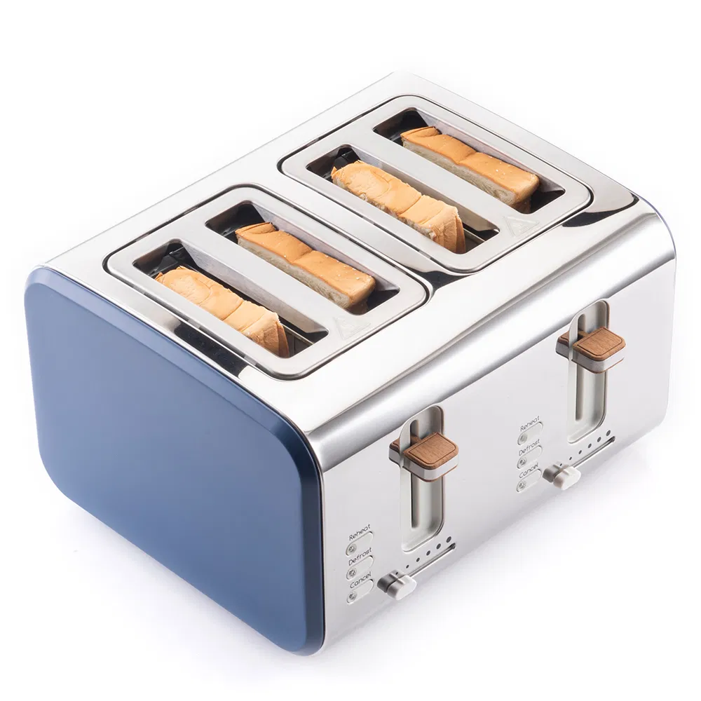 Hot Sell Sandwich Electric 4 Slice Stainless Steel Smart Bread Toaster with Adjustable 6 Level Control