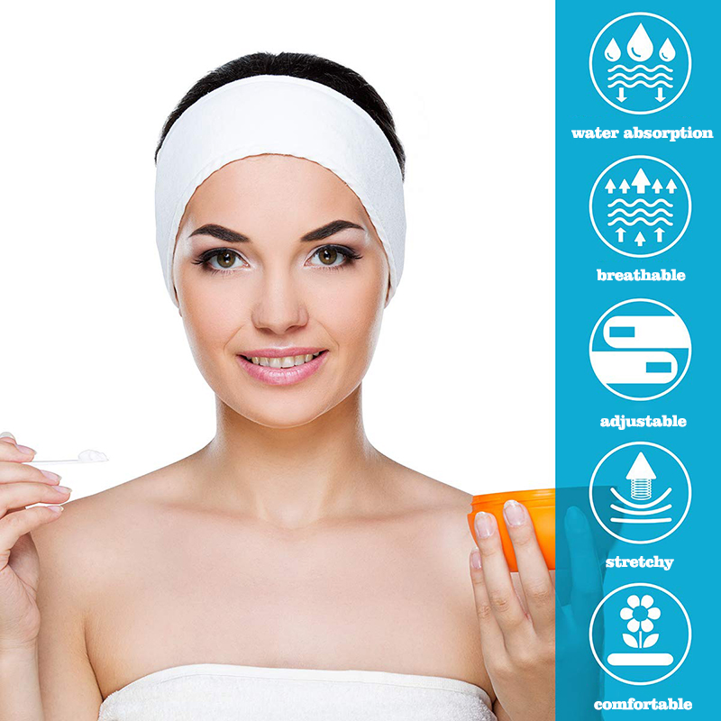 Custom Logo Makeup SPA Hairband with Magic Tape Beauty Girls Headband