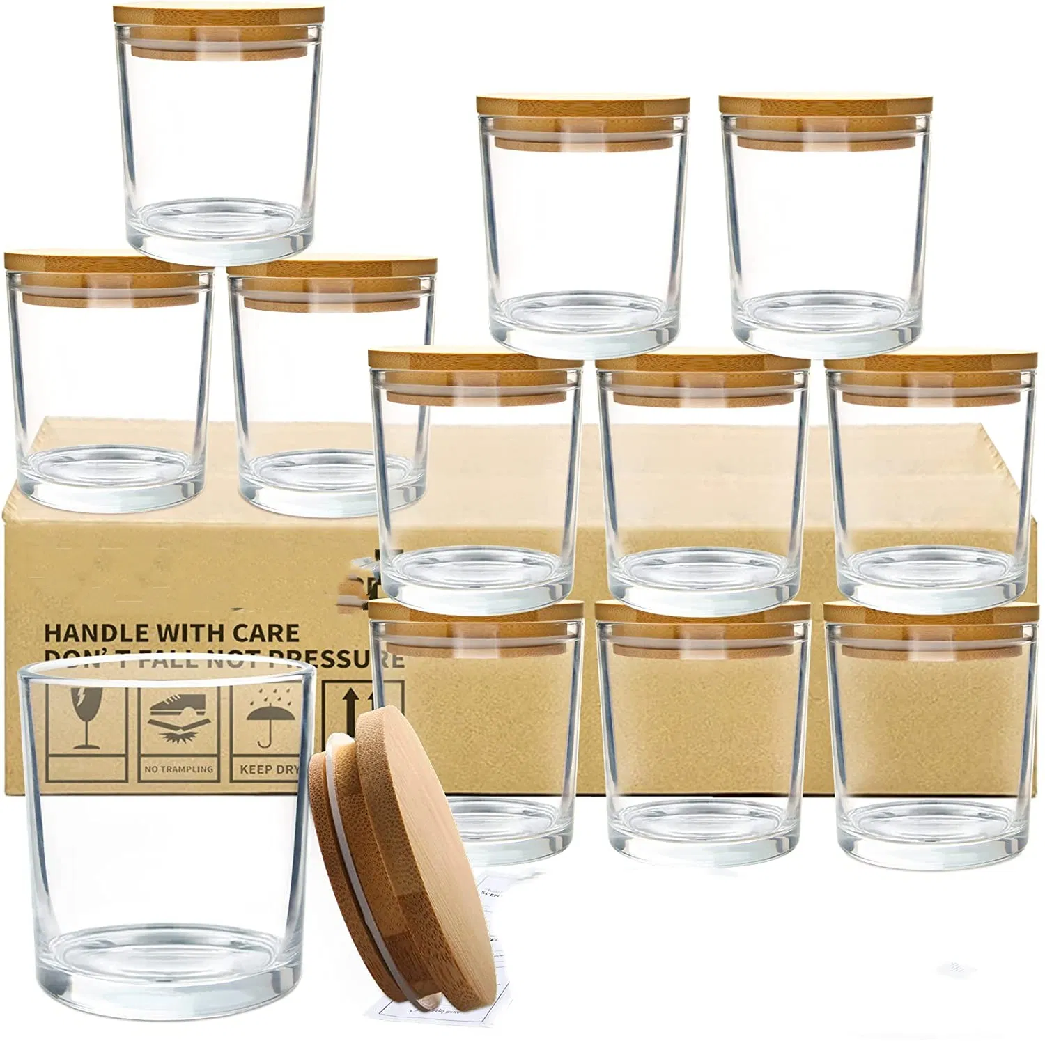 8oz 10oz 14 Oz Container White Thick Empty Frosted Glass Candle Jars