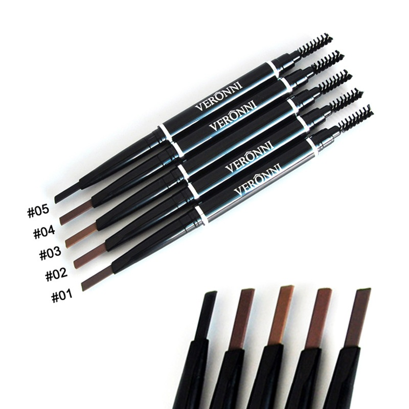 Ep17 Amazon Hot Eyebrow Pencil, Automatic Double-Headed Waterproof Non-Halo Makeup Pen Colorful Phoenix Eyebrow Pen Cross-Border Direct Sales