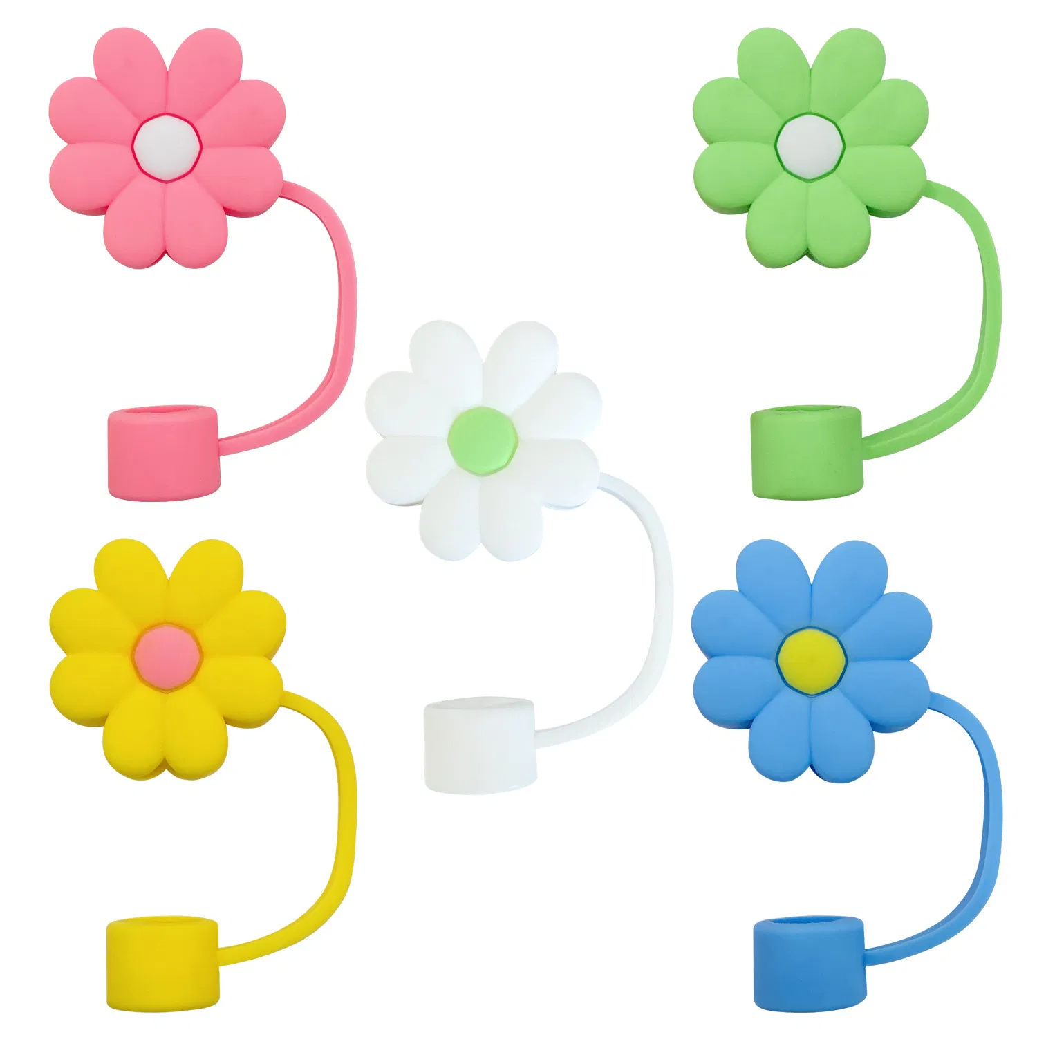 Набор крышек для трубочек с цветами и стежком, 26 шт