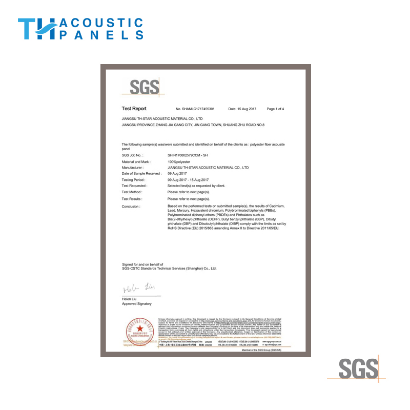 15mm Flame Retartant Polyester Fiber Decorative Acoustic Board for Meeting Room