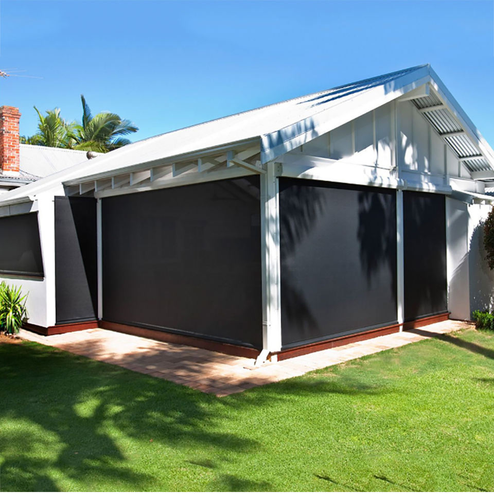 Garden Outdoor Motorized Zipper Track Screens Blinds Shade Roller Shutters Curtains
