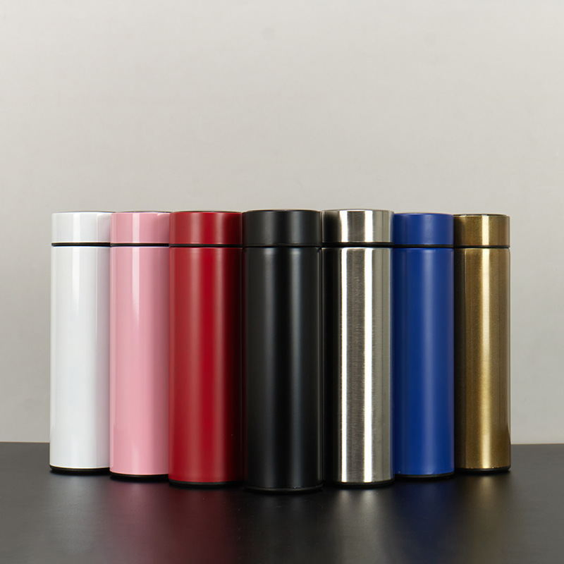 17oz 500ml Vacuum Smart Thermos Flask LED Digital Temperature Display Stainless Steel Thermo Cup Vacuum Cup Water Drink Vacuum Flask Intelligent Insulated Flask