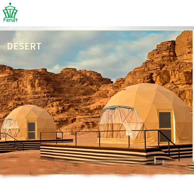 Dia 6m 20FT Aluminum Hot Weather Camping Geodesic Dome Tent for Desert Resort Area