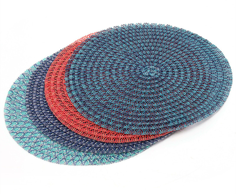 Promotional Gifts Waved Handmade Fashion Round Hotel Placemat Plastic