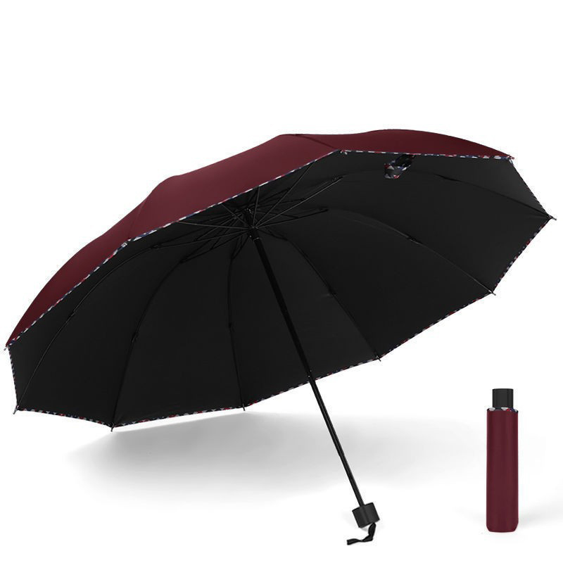 High-Quality 3 Fold Umbrella Gift with Elegant Wood Handle Design